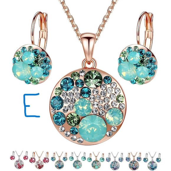 New Ocean Bubble Women's Crystal Jewelry Set Costume Fashion Pendant Nec… - Picture 6 of 12